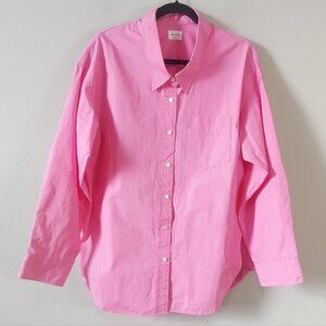Aritzia Wilfred Oversized Button Down Shirt Medium Pink Cotton Boyfriend Poplin